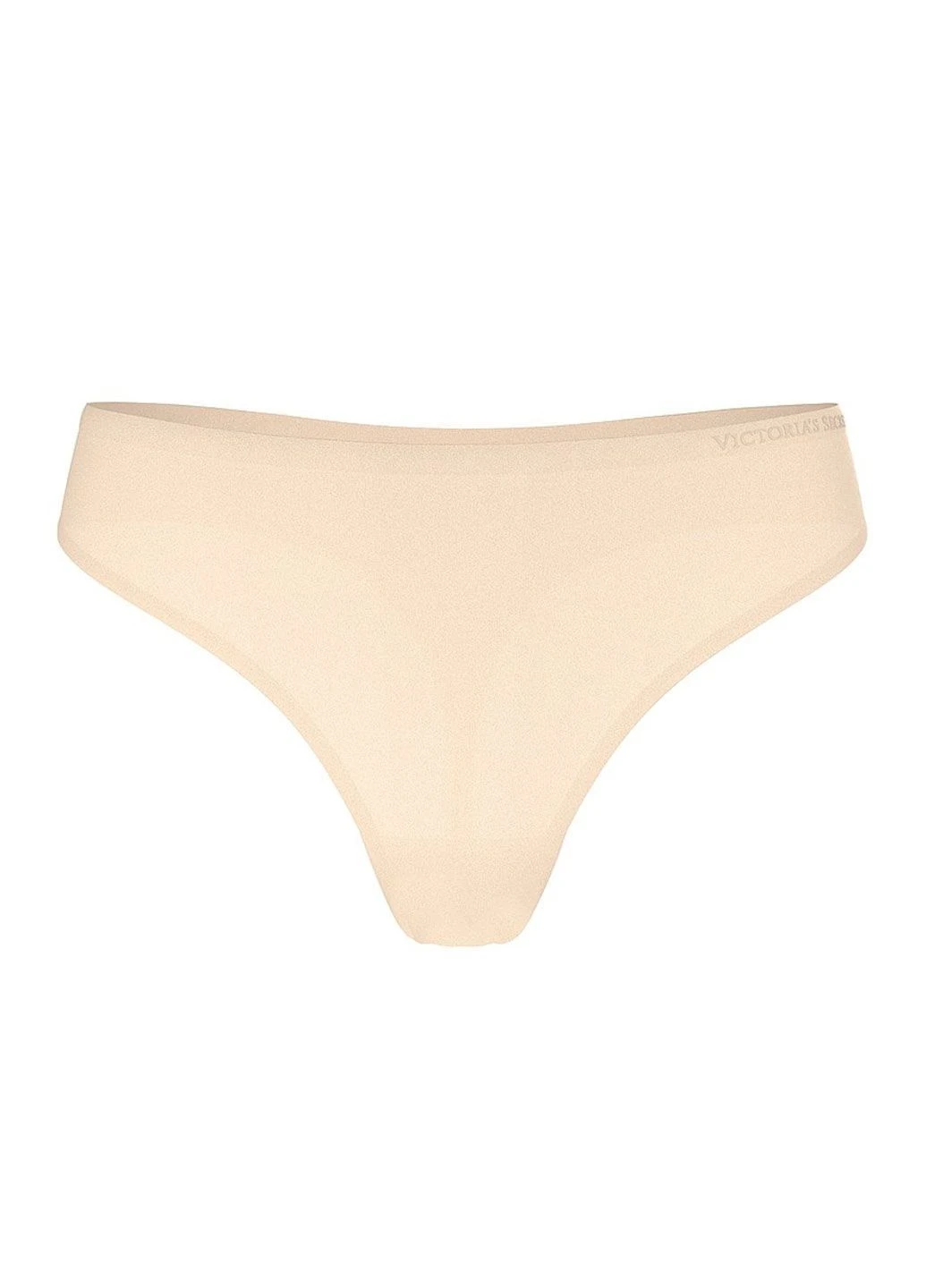 Еластичні безшовні трусики-стрінги Body by Victoria Flex Mid-Rise Thong Panty Бежеві Victoria's Secret (401904237)