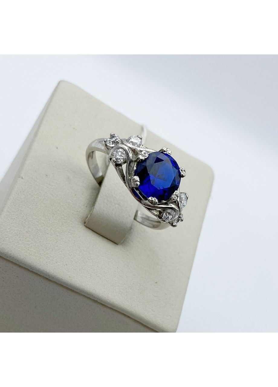 Каблучка срібна з сапфіром 18,5 3,38 г No Brand (370142330)