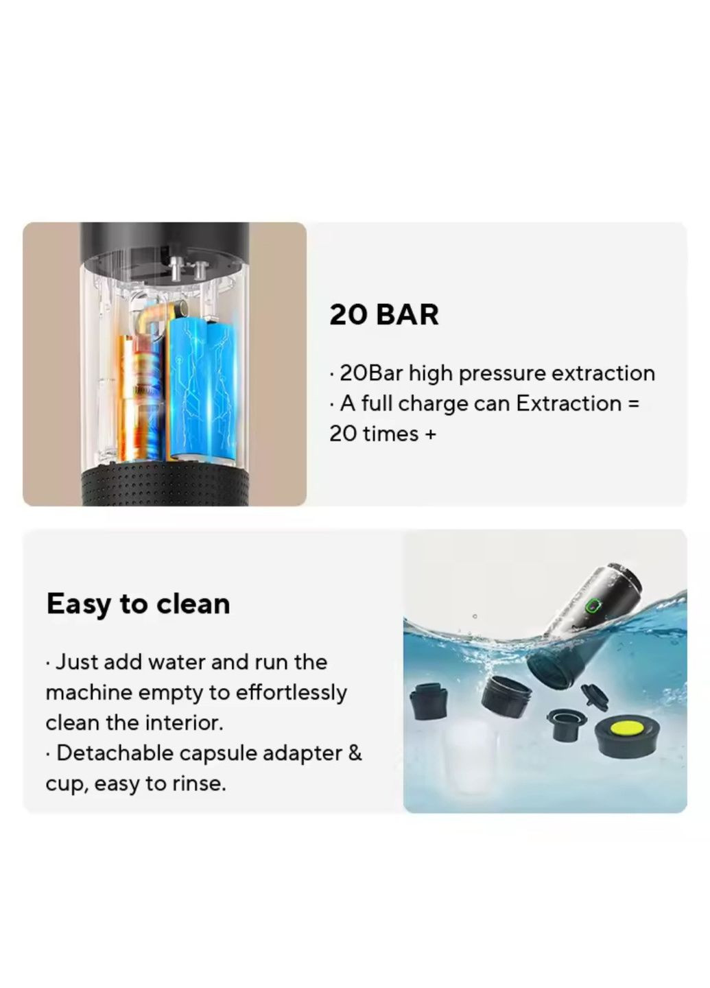 Портативна USB-кавоварка 3-в-1 для еспресо, капсул і меленої кави — компактна, бездротова, з підігрівом No Brand (348334873)