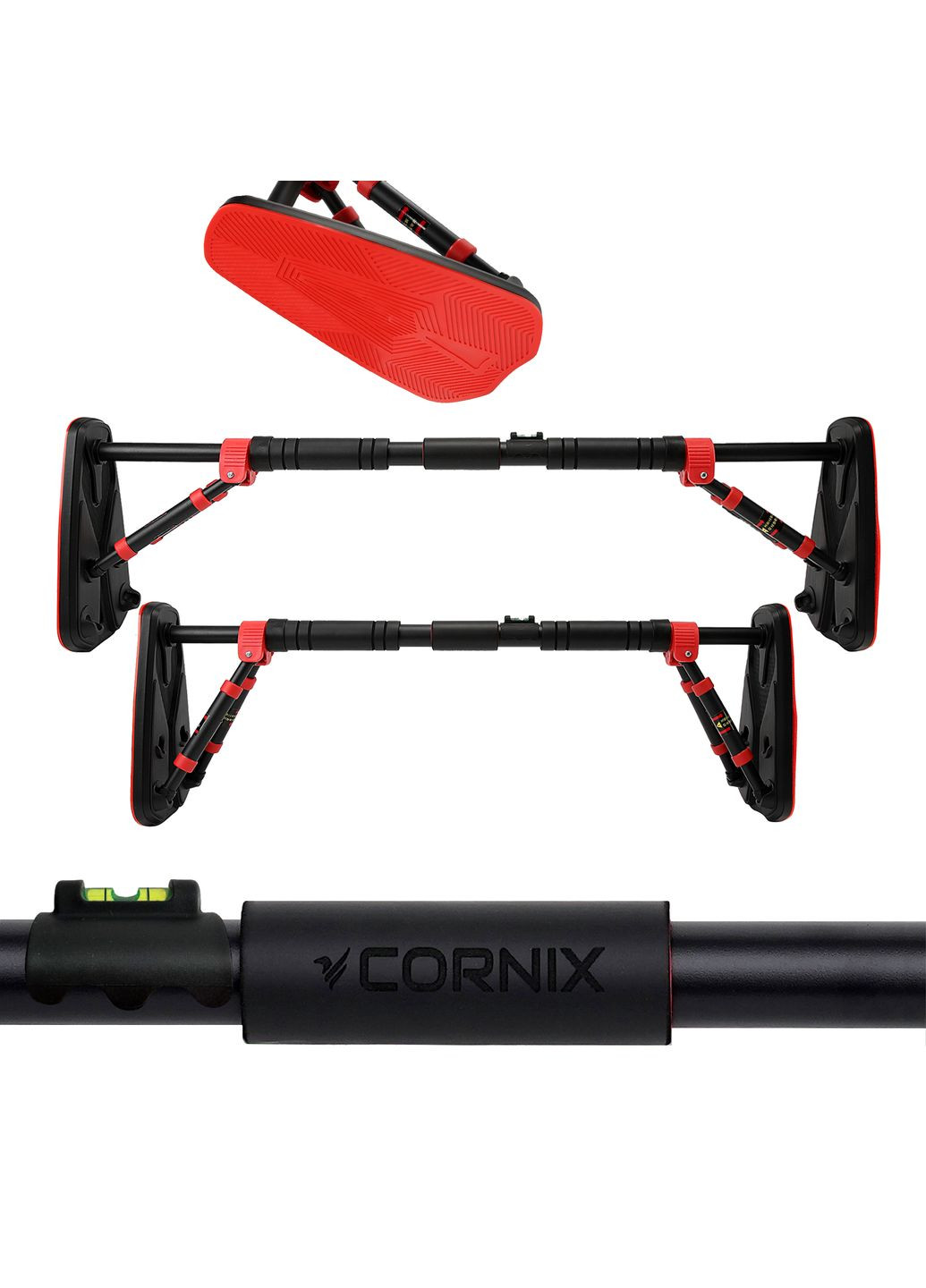 Турник раздвижной Elite+ 80-120 см XR-0294 Black/Red Cornix (304995873)