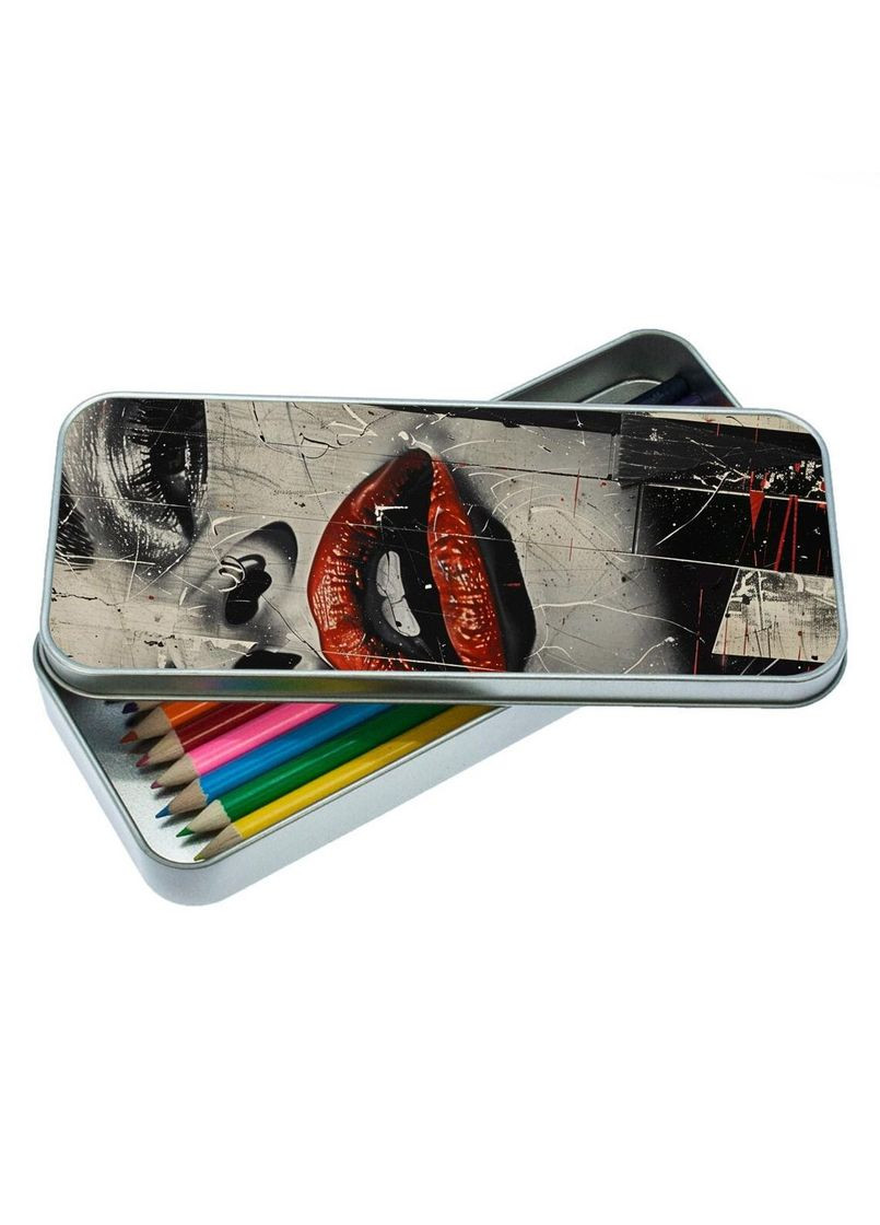 Органайзер для канцелярського приладдя металевий,кейс для дрібниць лице 7*18 см Silver No Brand (309152107)