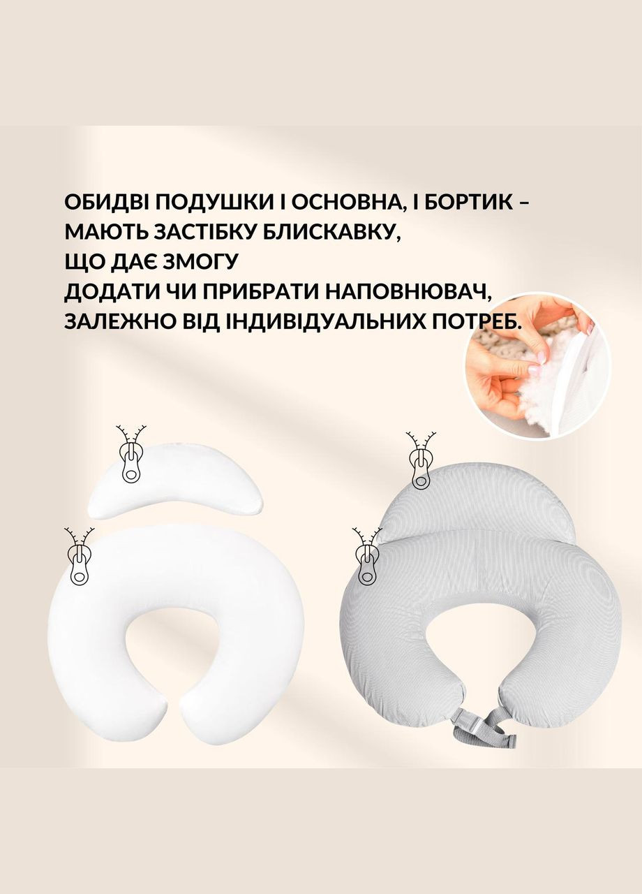 Подушка для годування 60х70х16 - Диванчик горошок сіра IDEIA (314831298)