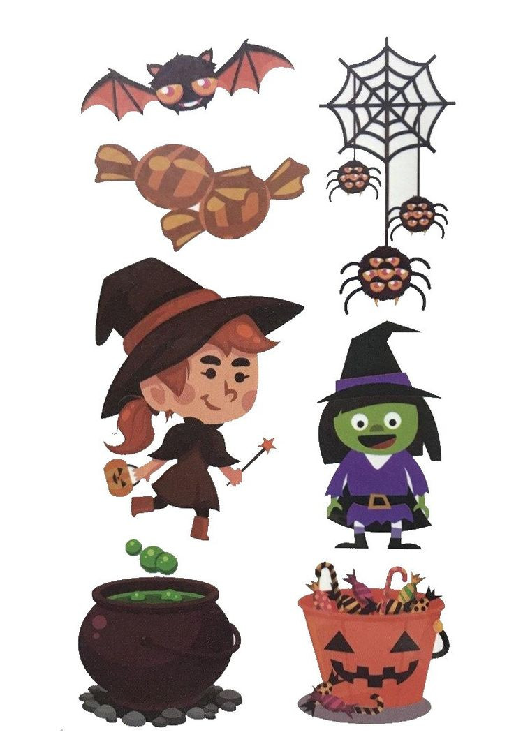 Временное водостойкое тату на Хэллоуин B-03, наклейка 12x7 см No Brand (296664182)