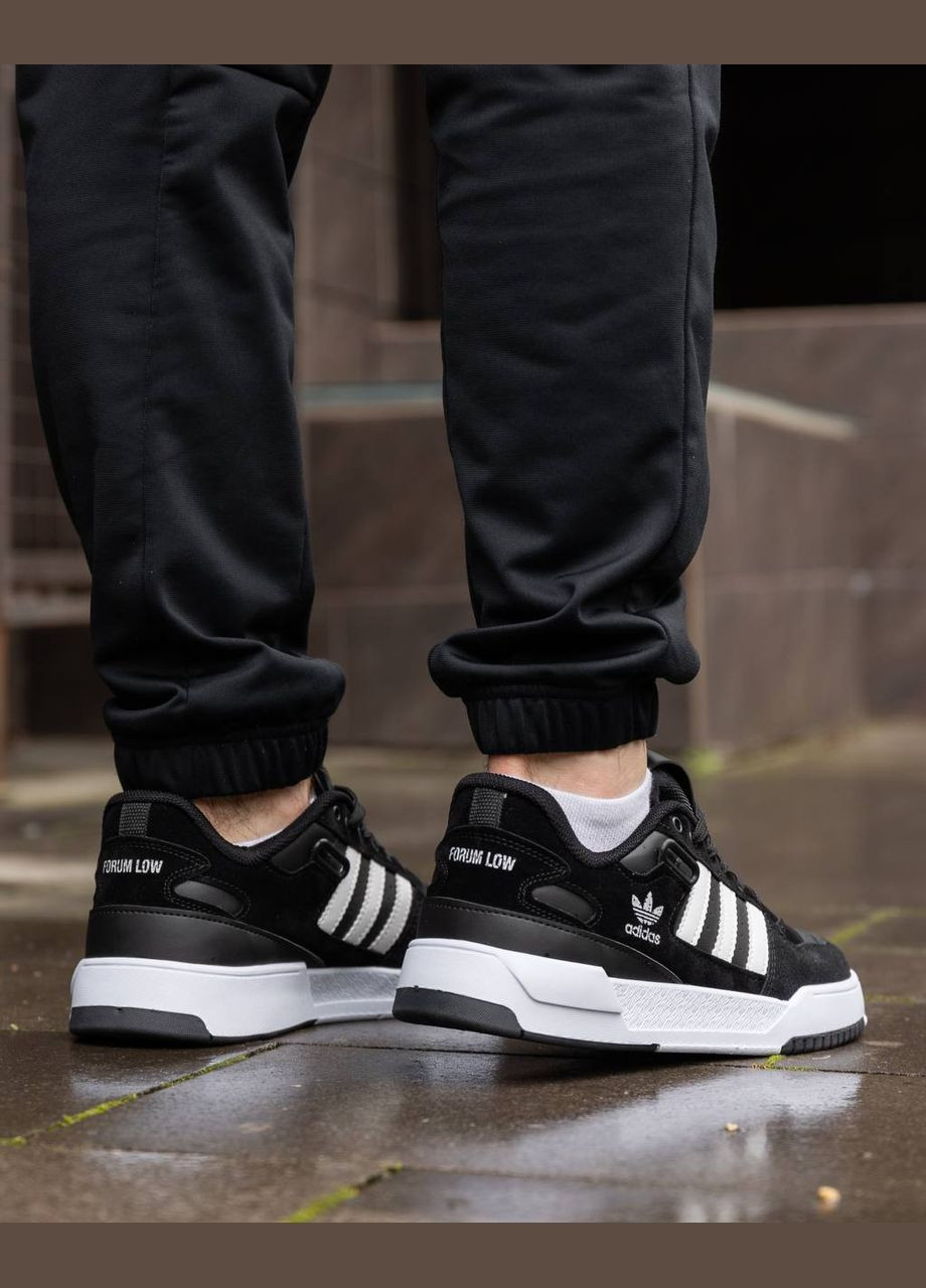 Черно-белые всесезонные кроссовки Vakko Adidas Forum Low Black White