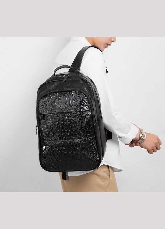 Мужской кожаный рюкзак под рептилию, городской рюкзак для мужчин из натуральной кожа, ранец No Brand (334729638)