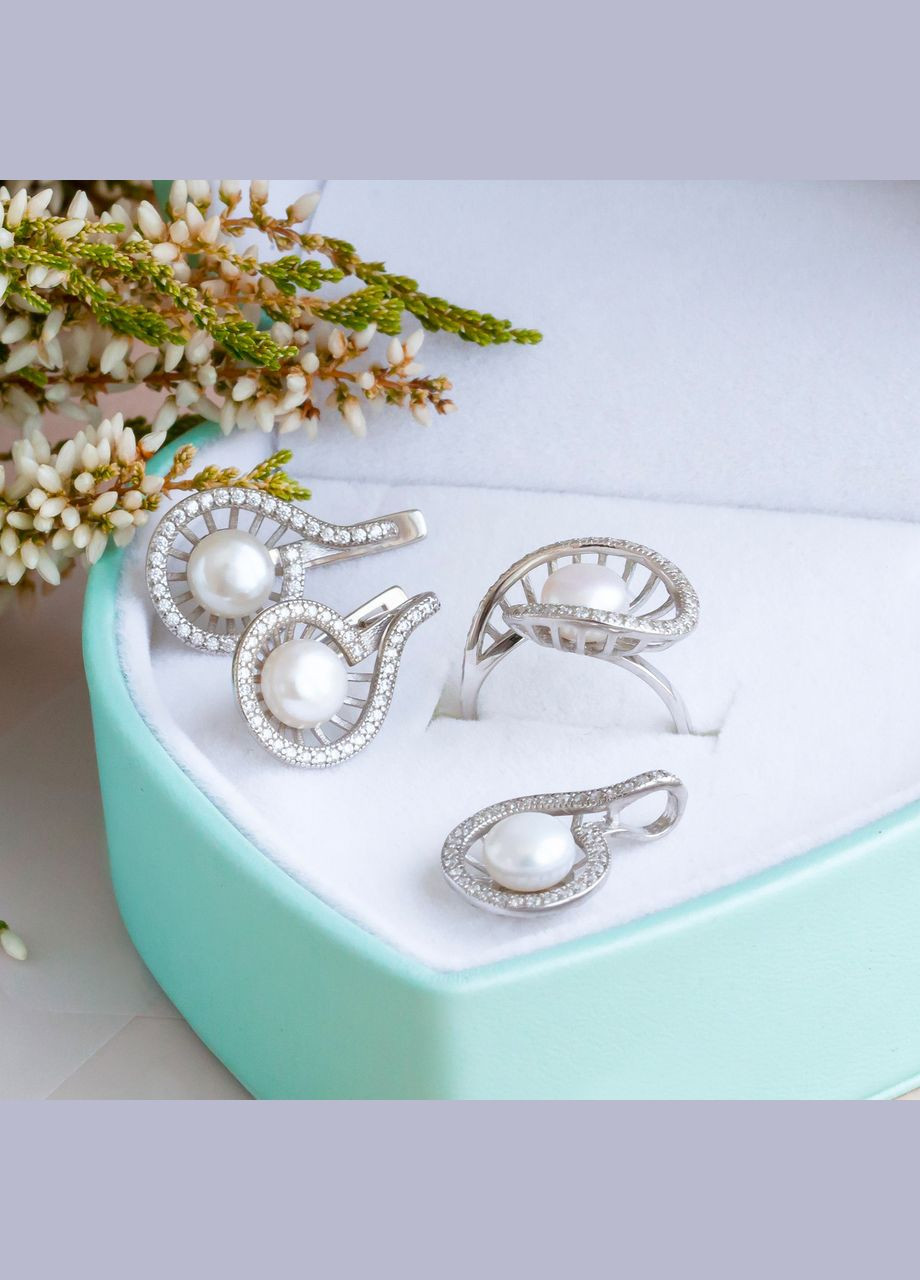 Серебряный кулон с аметистом и фианитами. Каштан (342335542)