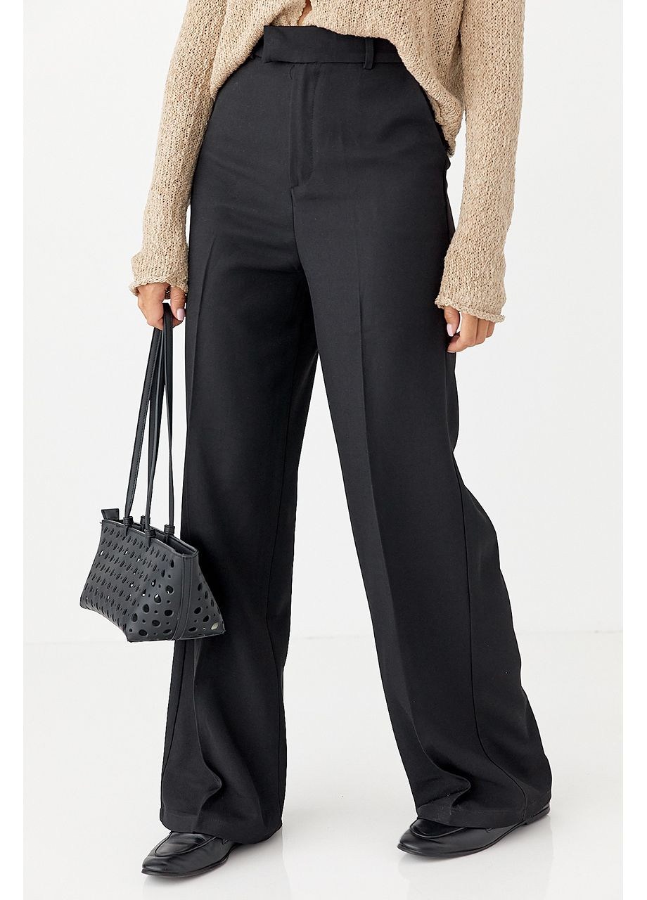 Класичні жіночі прямі штани - молочний колір Lurex (353306053)