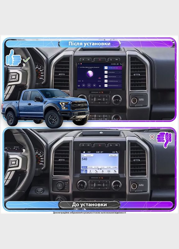 Штатна магнітола для Ford F-150 XIII Рестайлінг type B 2017-2020г 9" 6/128Gb 4G Wi-Fi GPS Top 1 шт. Lesko (336196138)