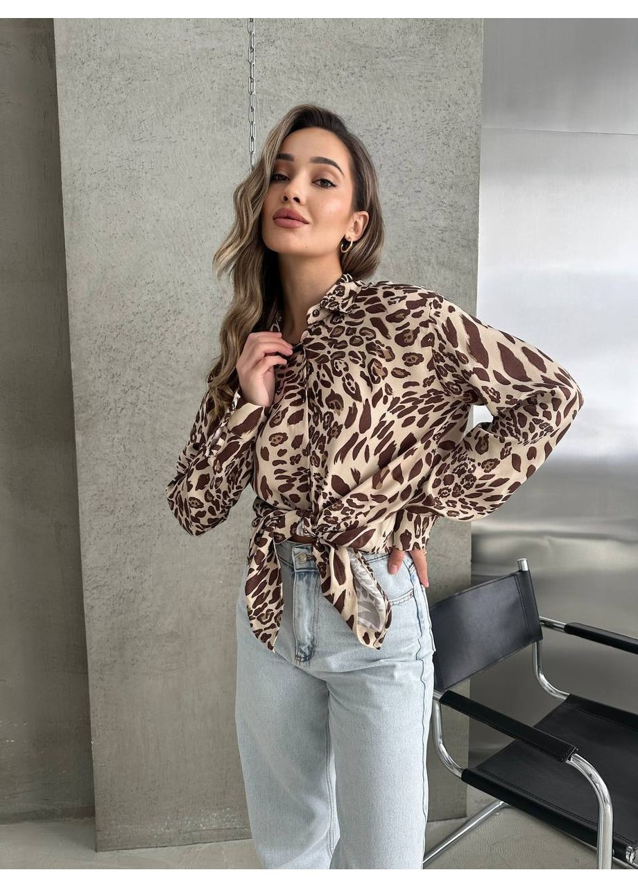 🐆Леопардова сорочка з 100% віскози | Розмірна сітка в описі DK/DL Мода без кордонів (360912151)