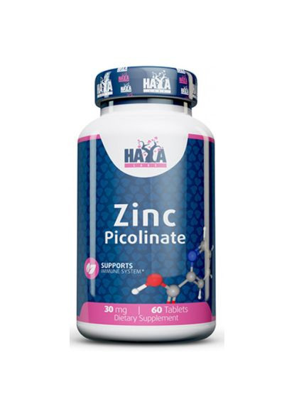 Цинк Zinc Picolinate 30 mg 60 Tabs Haya Labs (285786153)