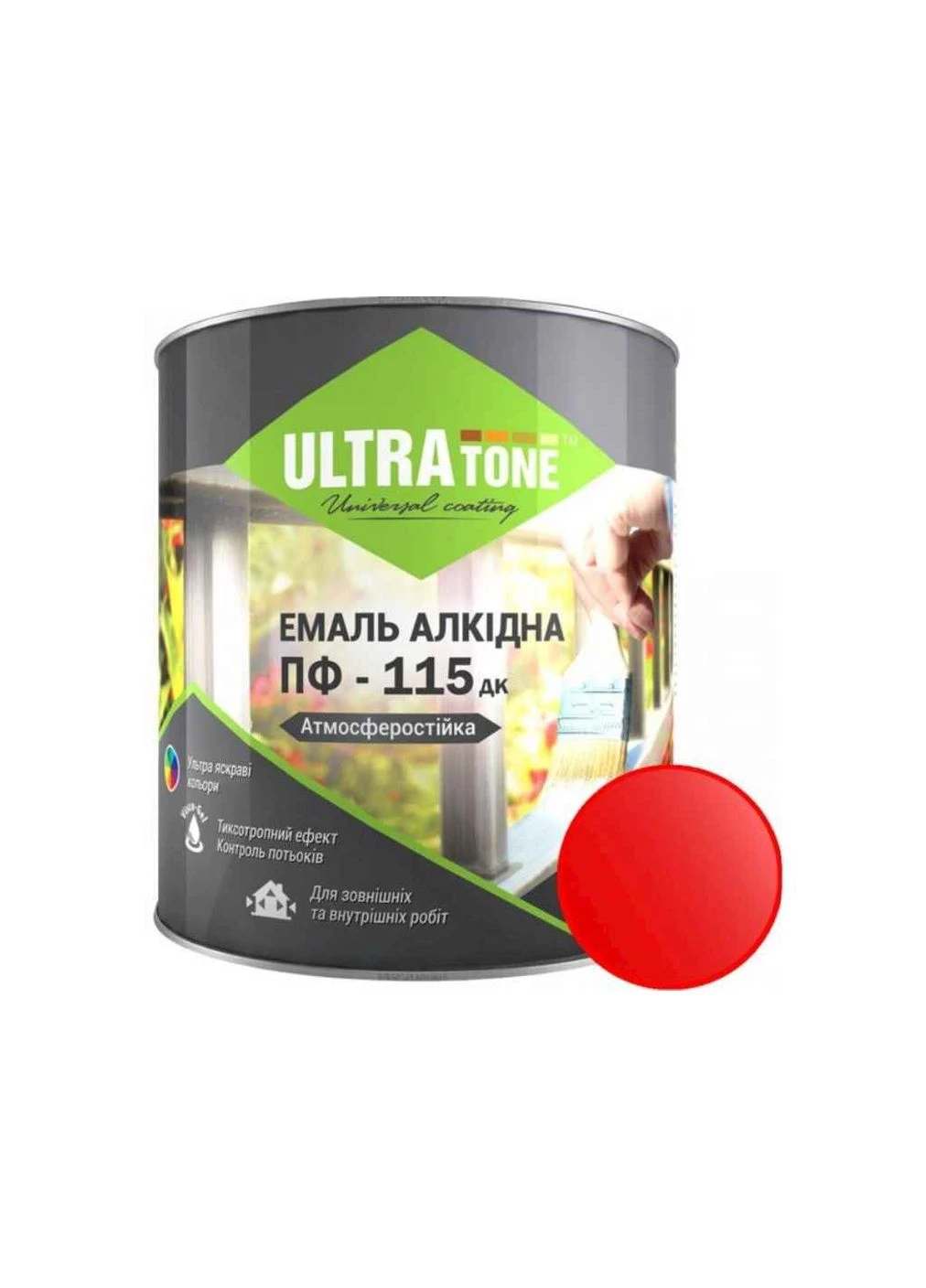 Эмаль алкидная ПФ-115 красный 2,8кг ТМ ULTRA TONE No Brand (387468922)