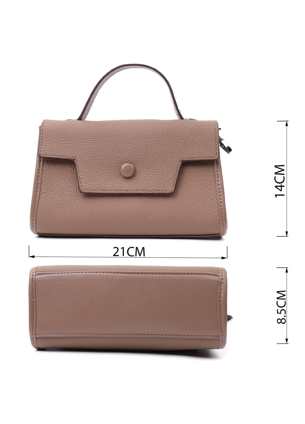 Женская сумка с геометрическим клапаном из натуральной кожи 22630 Коричневая Vintage (297956958)