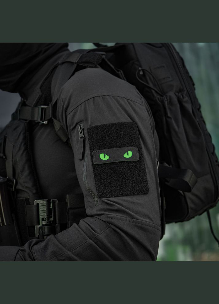 Нашивка Cat Eyes Laser Cut Black/Green/GID M-TAC (315047411)