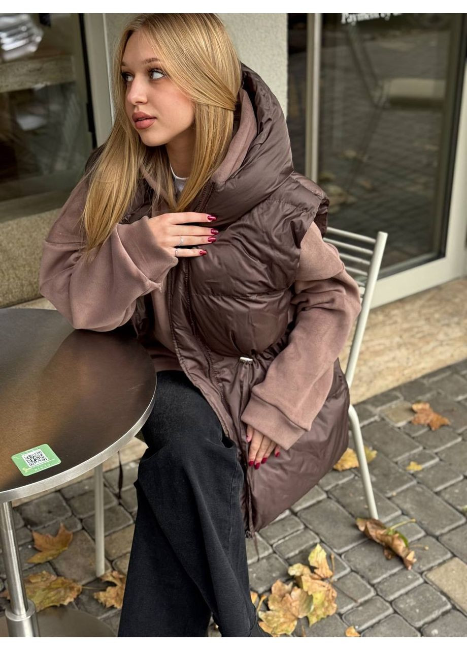 Жилет женский оверсайз с кулиской на эко пуха (Замеры в описании) GD/GL Модний простір (366883347)
