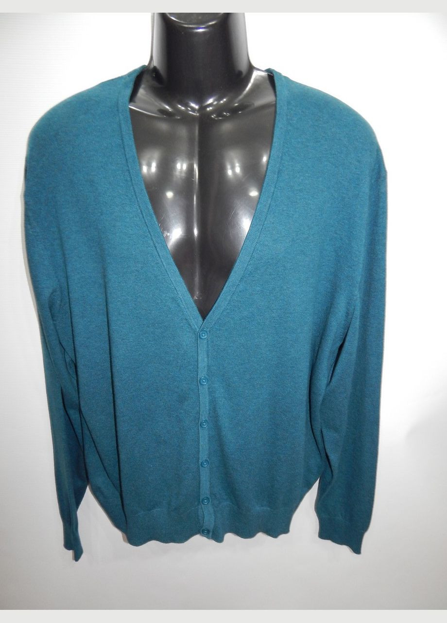 Зеленый демисезонный свитер (кардиган) мужской р. 54 106см Manguun