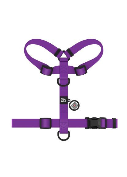 Шлей для собак Magnet анатомическая Н-образная с QR-паспортом, магнитная пряжка-фастекс М фиолетовая (26239) WAUDOG Magnet анатомічна Н-подібна з QR-паспортом, магніт (366693523)