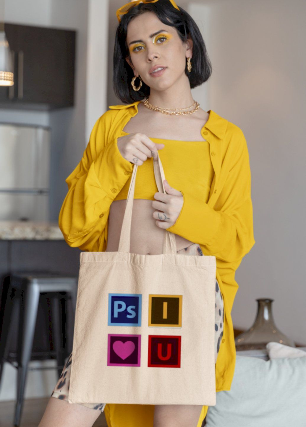 Еко-сумка шопер Ctrl+ натуральний "Ps I Love U" Ctrl+ (303772989)