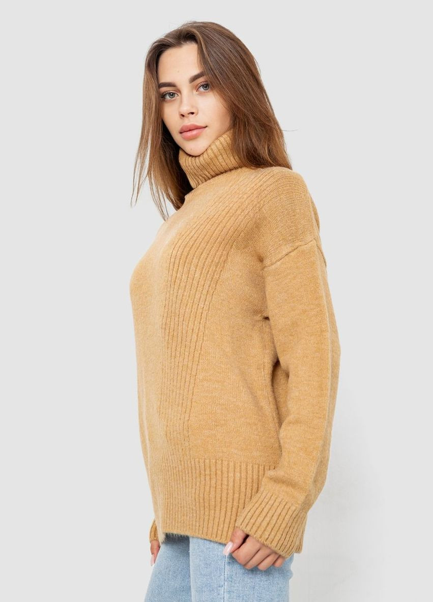 Бежевий демісезонний светр - гольф жіночий вовняний 244r2050 Sport Line