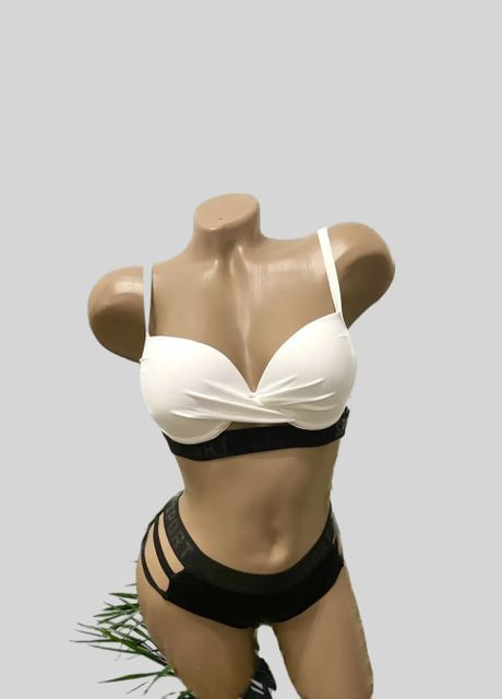 Черно-белый летний купальник женский черно-белый 39290 раздельный Sisianna купальник жіночій