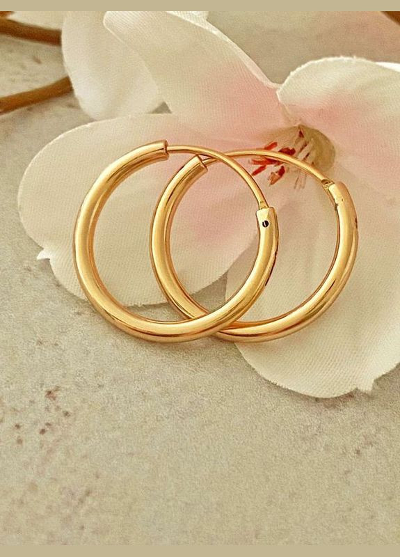 Позолочені Сережки-Кільця д.2см, Позолота No Brand (345741984)