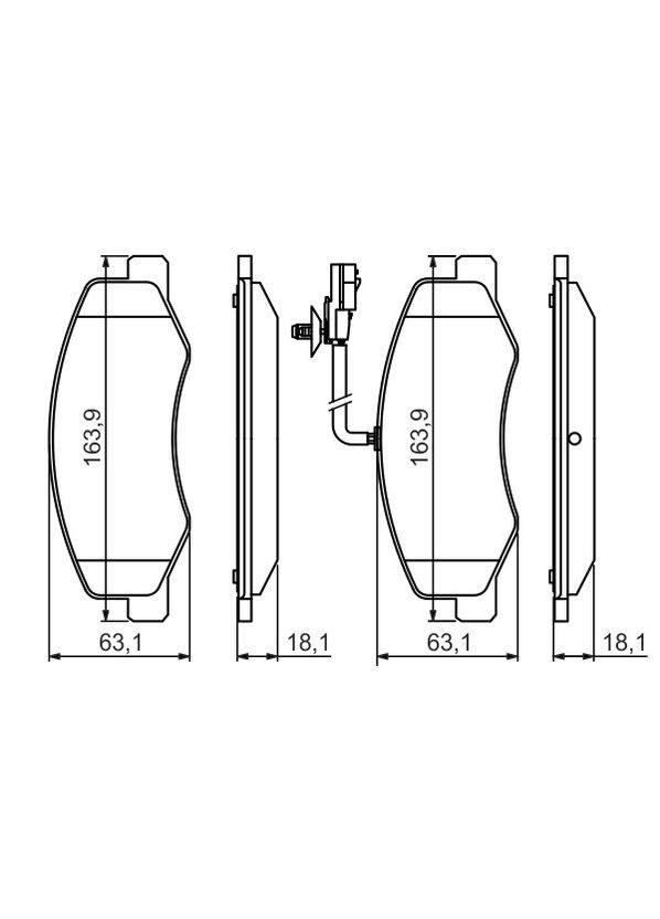 Колодки гальмівні дискові ЗАДН RENAULT MASTER III ПЛАТФОРМА/ШАСІ (EV, HV, UV) 2.3 2010.02- BO 0986494499 Bosch (354333526)