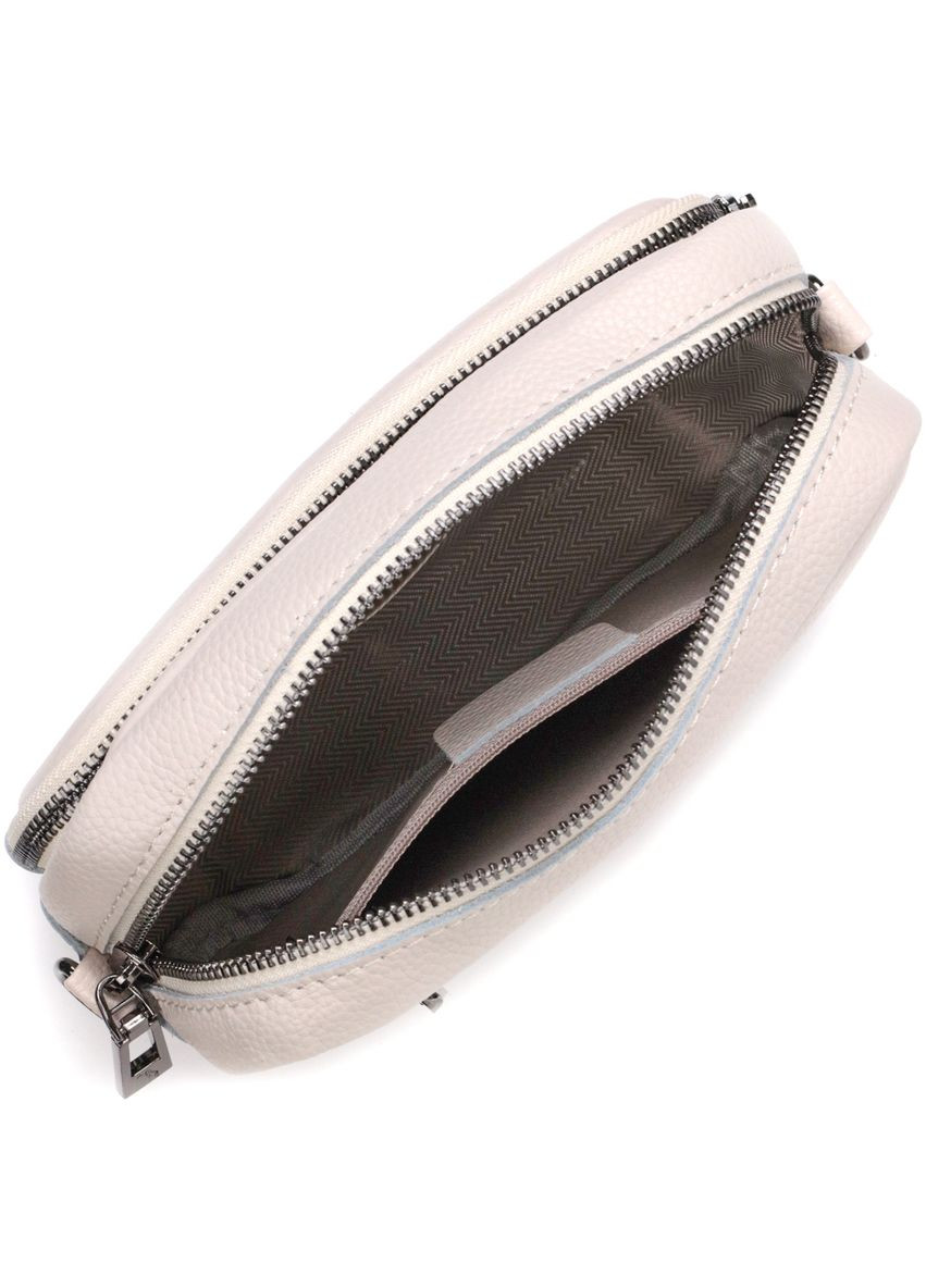 Стильна жіноча сумка крос-боді з натуральної шкіри біла 22295 Vintage (329195425)