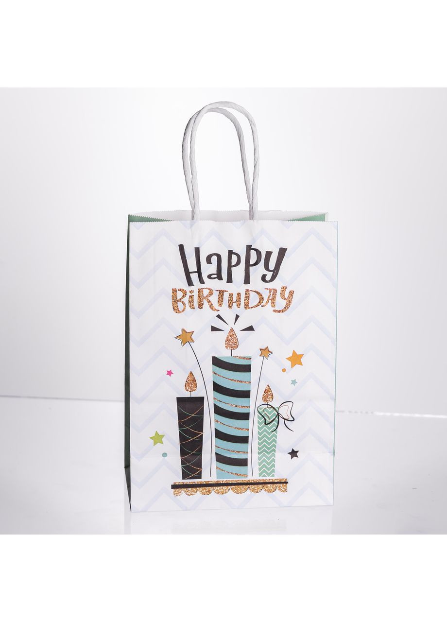 Набор подарочных пакетов из бумаги 12 (шт) Happy Birthday картонные красивые пакеты для подарков 15×8×21 (см) HP-10359-23WBL Yiwu (371236406)