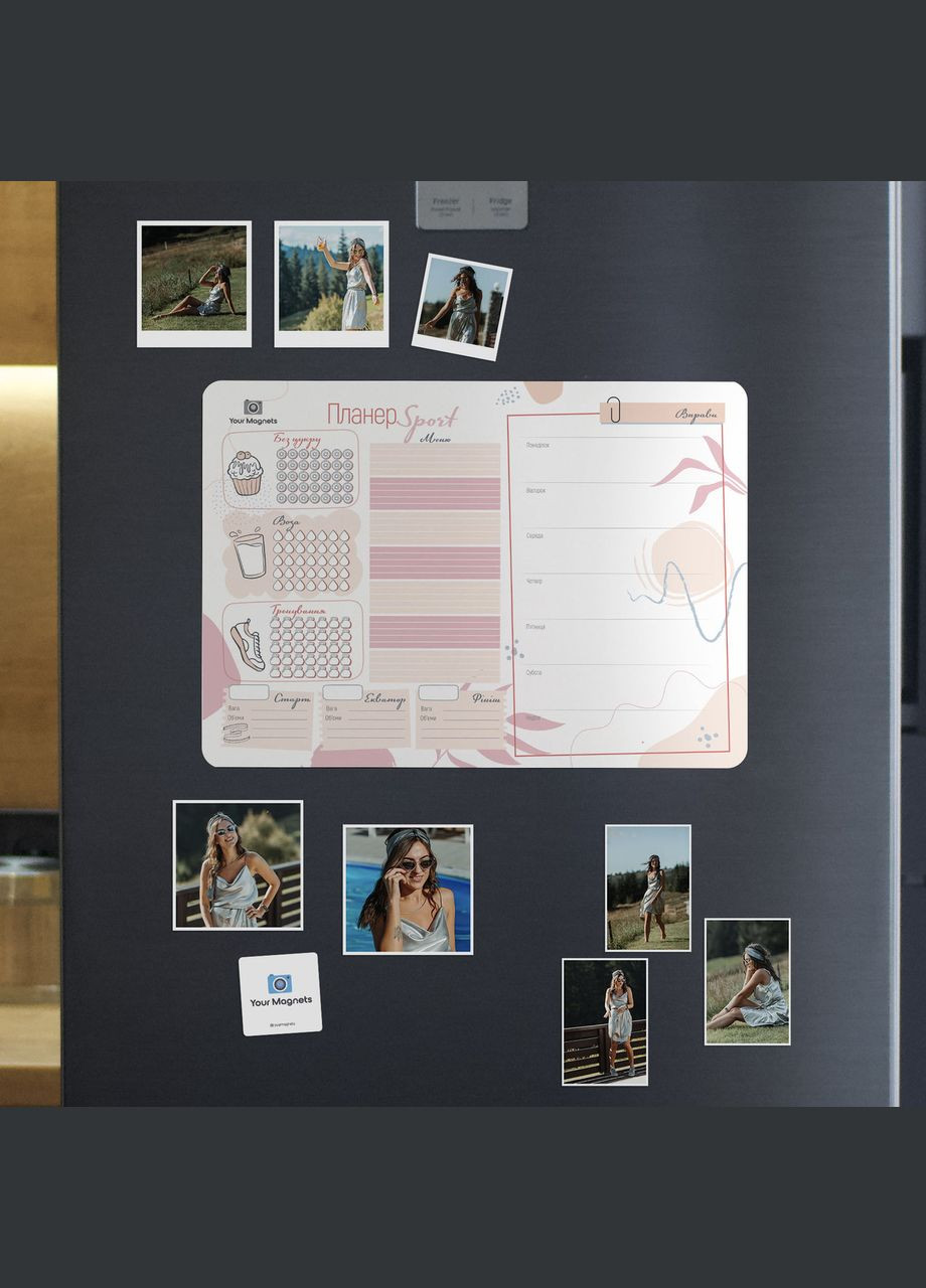 Магнітний планер спортивний A3 Рожевий/Pink, UA Your Magnets (337353747)
