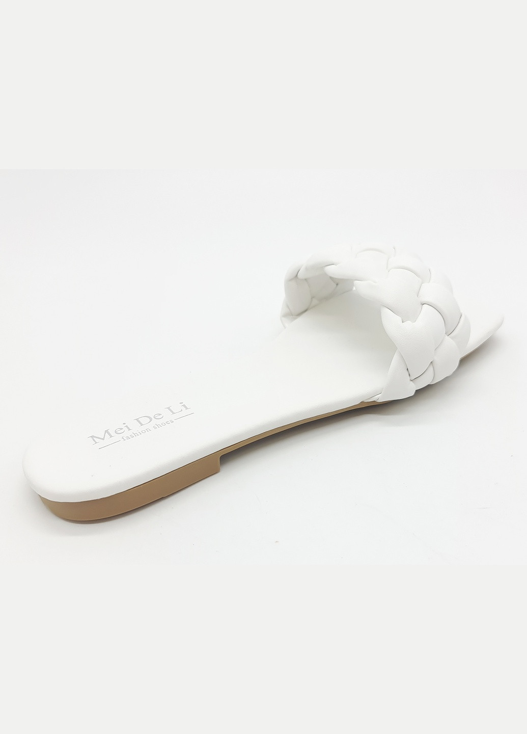 Белые женские шлепанцы белые экокожа md-14-7 24 см (р) Mei De Li