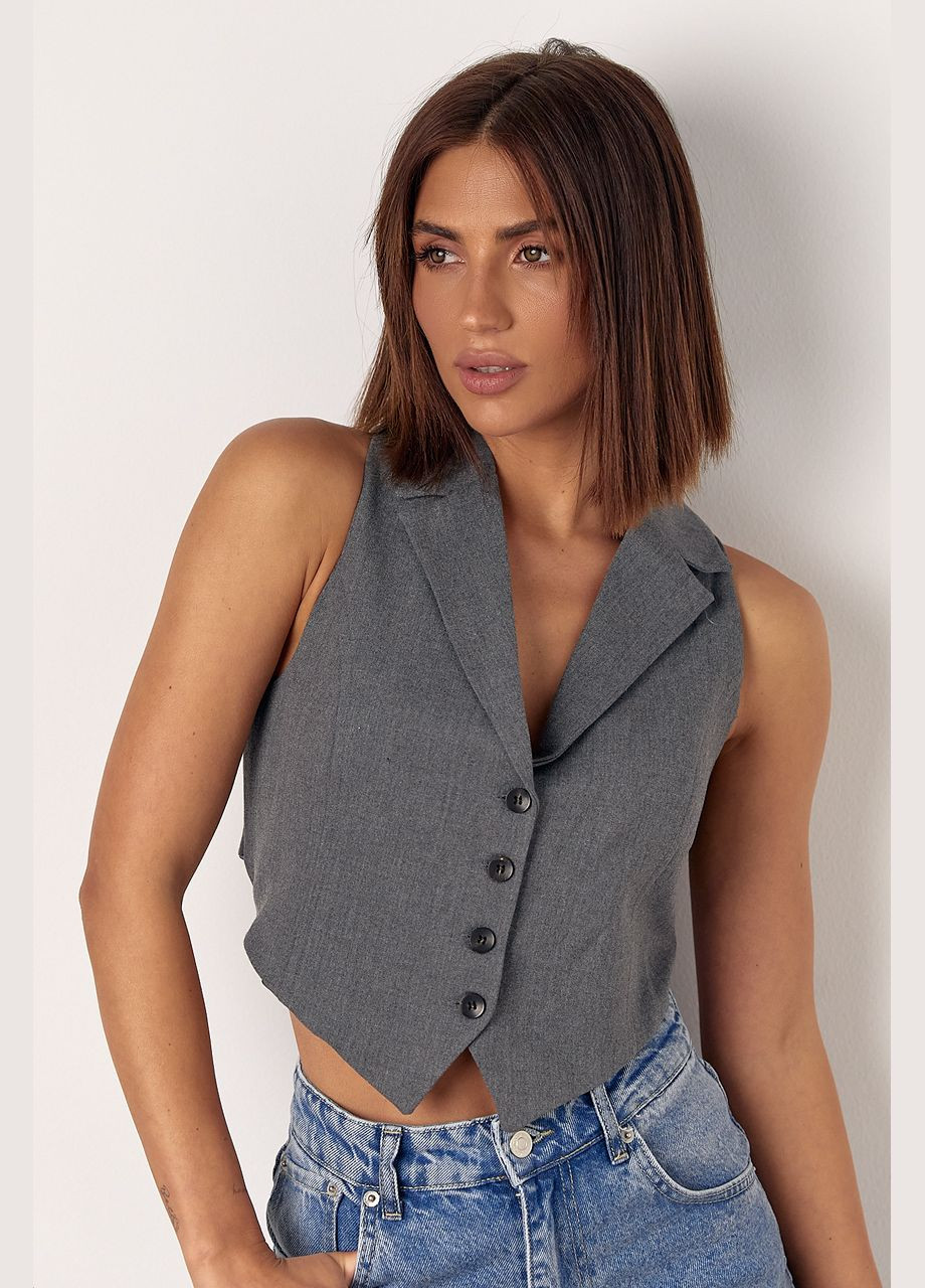 Женский жилет с воротником и завязками на спине 3223 Lurex (299266021)