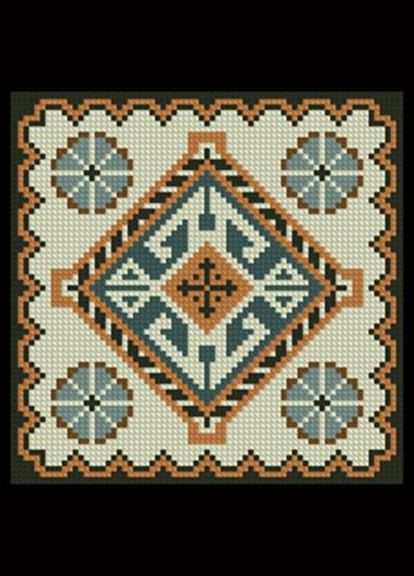 Набір для вишивки хрестиком. Розмір: 30*30 см/11*11 см Орнамент Лоскуток (315352734)