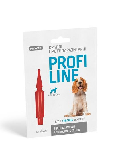 Капли Profiline для собак 4-10 кг, 1 пипетка 1,0 мл (инсектоакарицид) (*) ProVET (322589904)