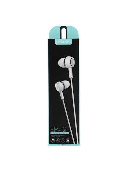 Наушники EP12 Plastic Earplug Plating Small Earphone White USAMS (297455507)