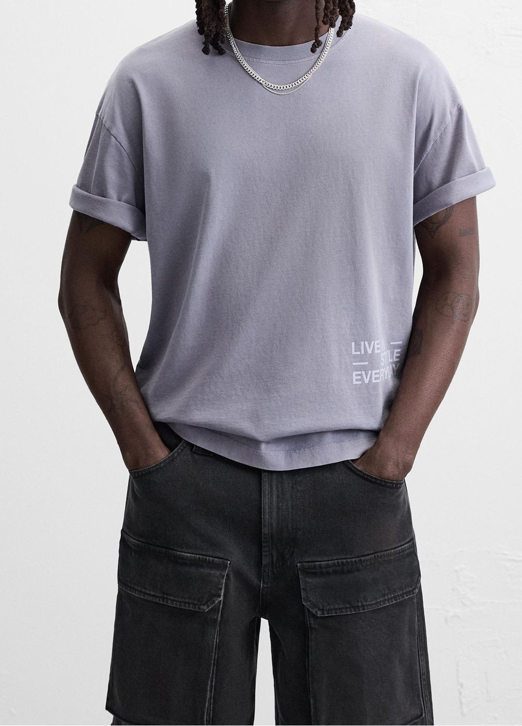 Светло-фиолетовая футболка Zara