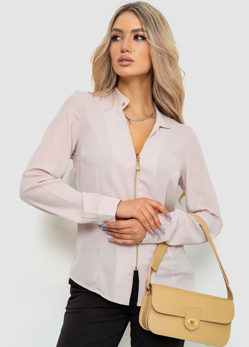 Бежева демісезонна блуза жіноча шифонова, колір білий, Ager