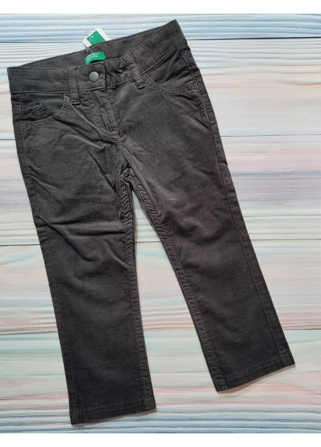 Дитячі вельветові штани для дівчинки 2 роки Сірий United Colors of Benetton (367837532)