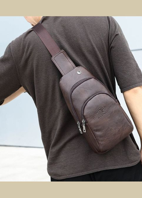 Чоловіча сумка бананка на груди з USB крос боді сумка-бананка слінг для чоловіків нагрудна барсетка(BRT) Brettani (336552331)