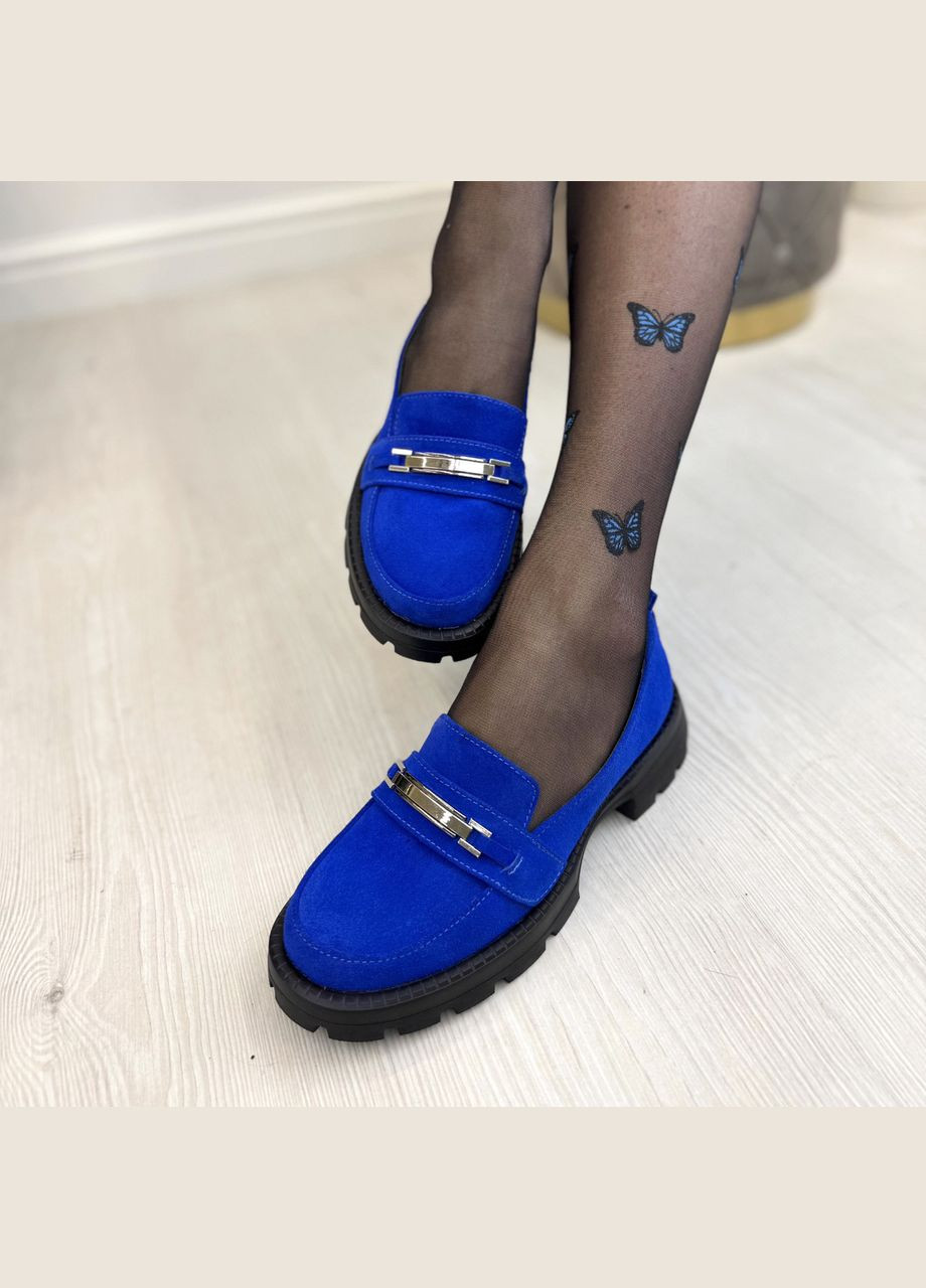 Vasha para Лофери жіночі замшеві. Колір електрик. 38 розмір синій з натуральна замша, україна — демісезон (322170009)