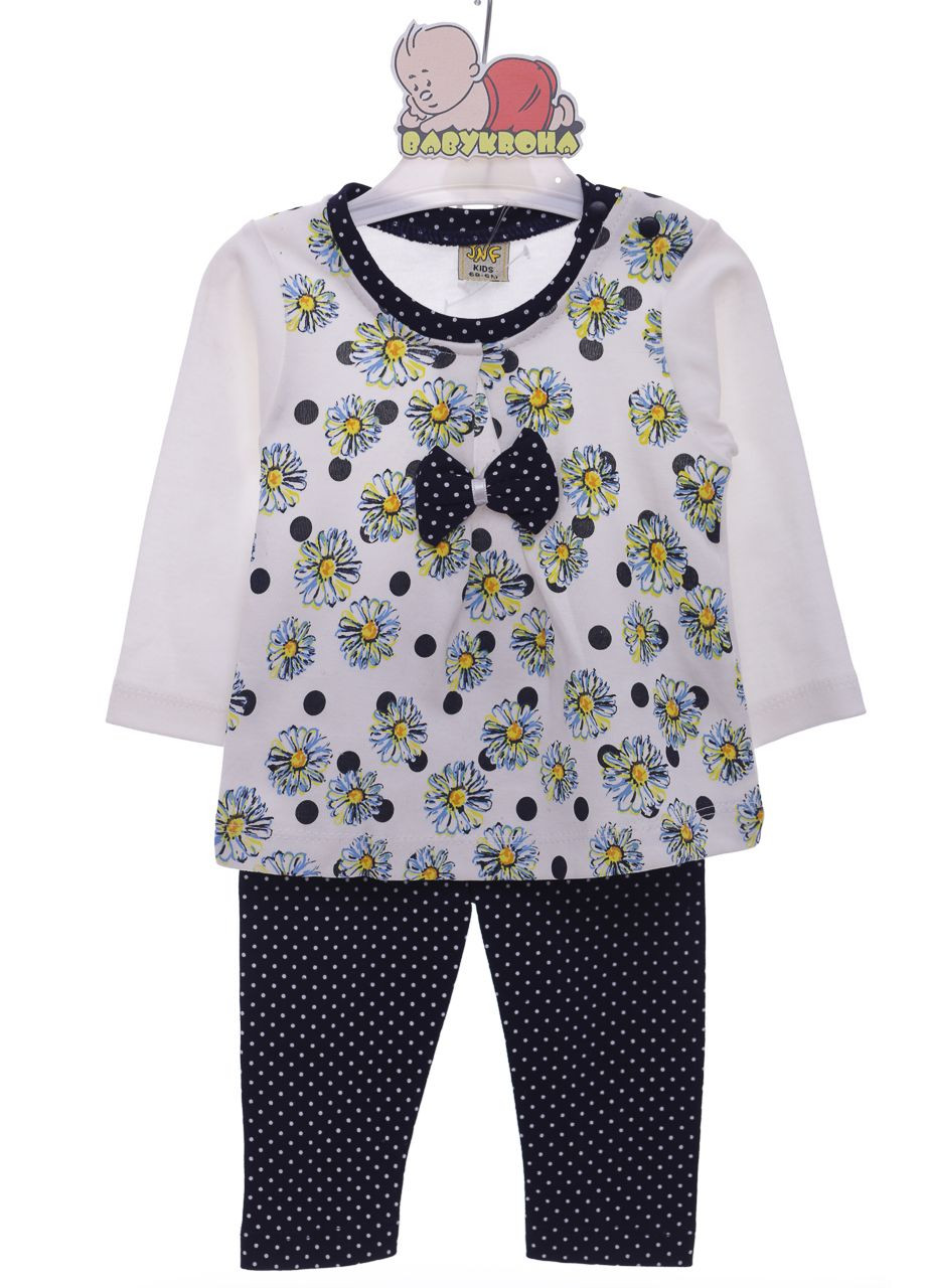 Синій демісезонний костюм для дівчинки з довгим рукавом трикотажний ромашки синій 68 см (37186) BABYKROHA
