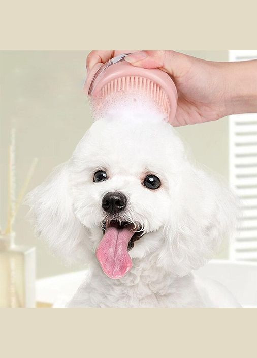 Щітка силіконова масажна Cleaning Device з дозатором, Green для миття тварин Semi (334891450)