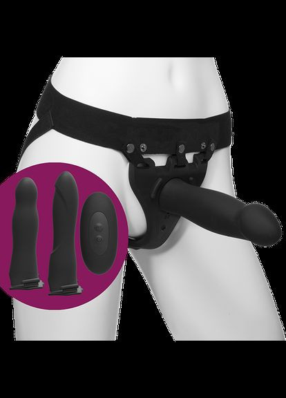 Набір для страпона з вібрацією Body Extensions - BE Naughty - Black - CherryLove Doc Johnson (293819345)