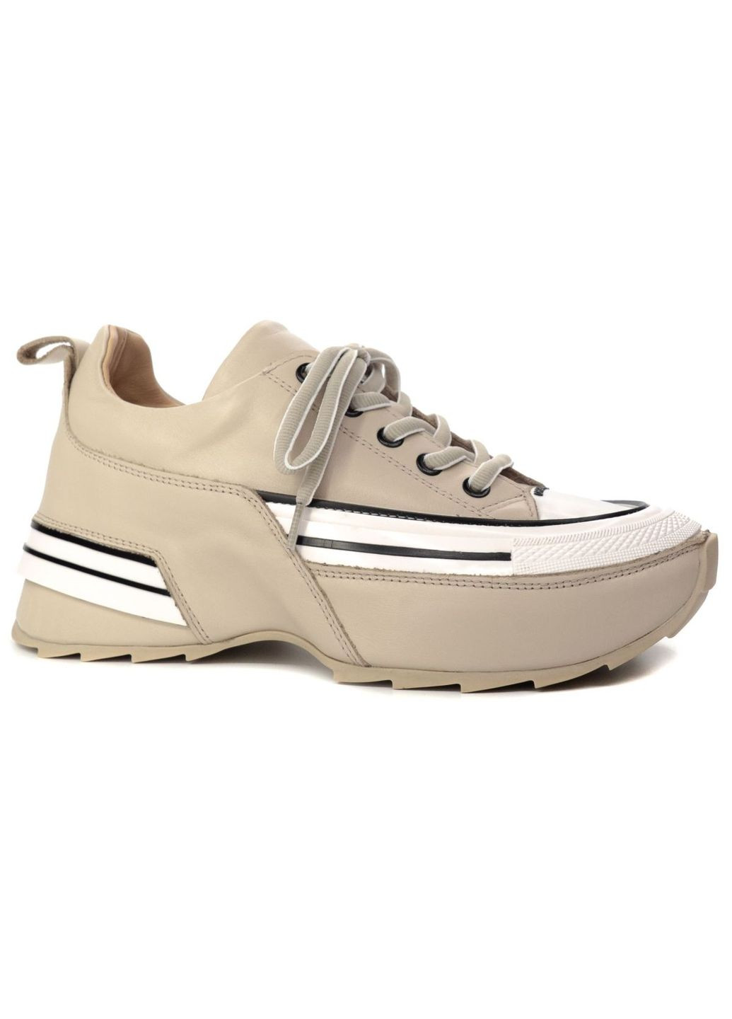 Кожаные сникеры 4037 Lottini бежевые демисезоны (301650982)