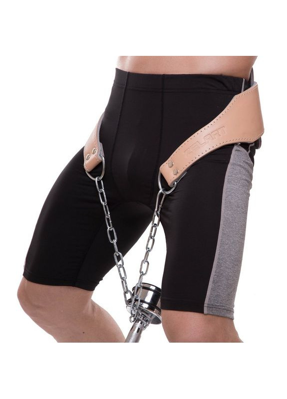 Пояс для обтяжень шкіряний (шкіра, ширина-7in (18см), з ланцюгом, бежевий) (SB-165130) Zelart (361433866)