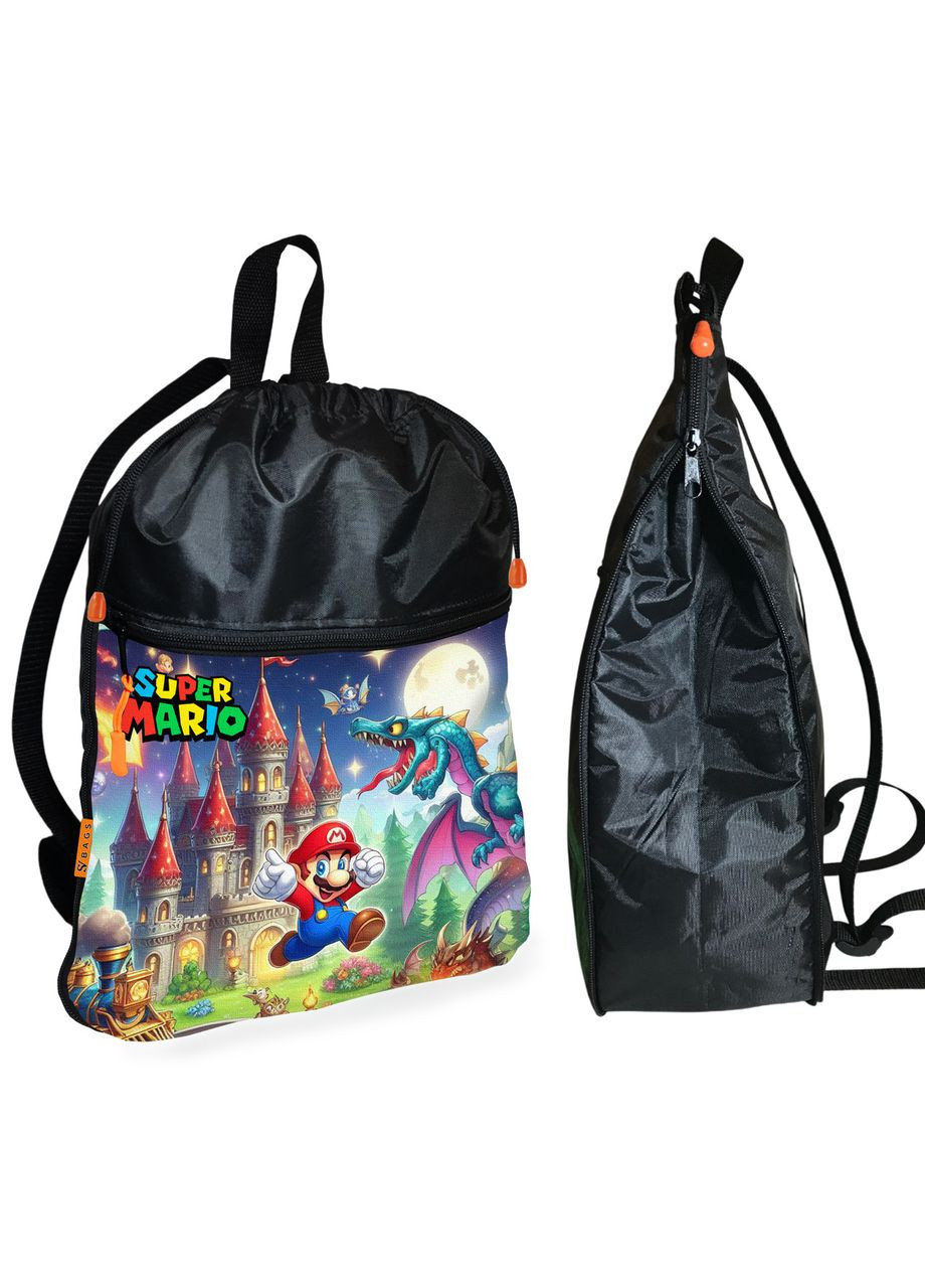 Рюкзак-мешок для обуви,спортивной формы Супер Марио "Super Mario" детская сумка для сменки (1485) No Brand (325450418)