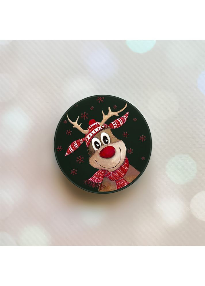Тримач для смартфона / планшета попсокет Popsocket Чорний:: Зимове оленятко (принт 149) Creative (360697777)