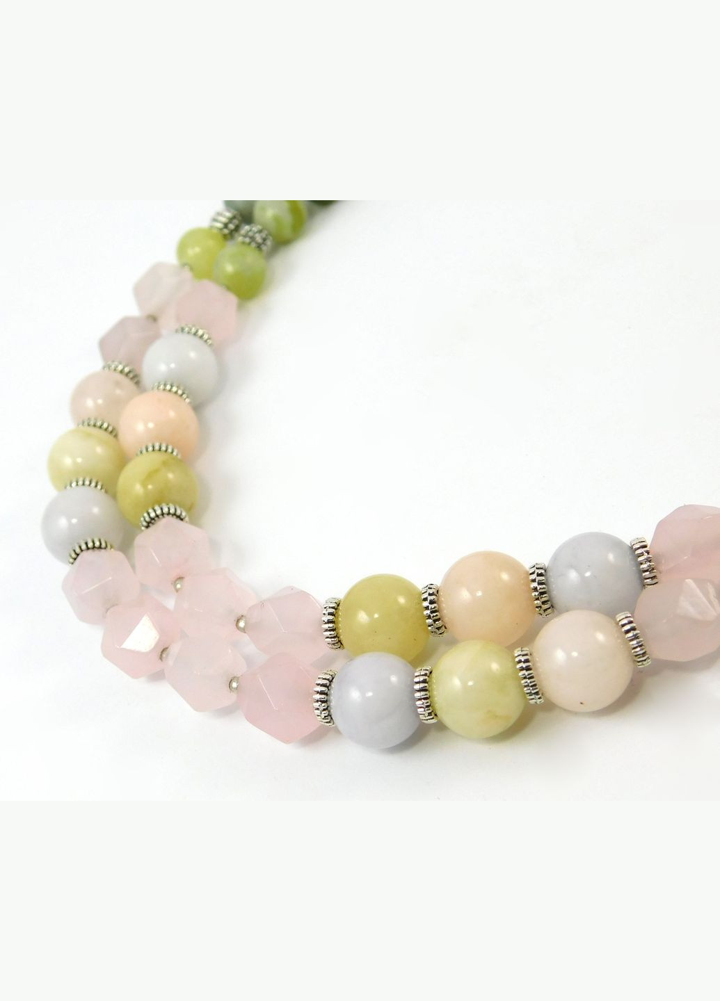 Ожерелье "Стокротка" Жадеит, Розовый кварц Fursa fashion (322313362)