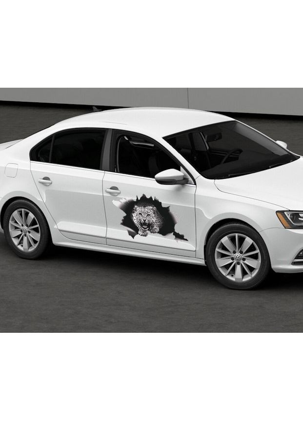 Наклейка на авто 3D TUNING STUDIO Леопард ЧБ 587х397х0.15мм No Brand (362499845)