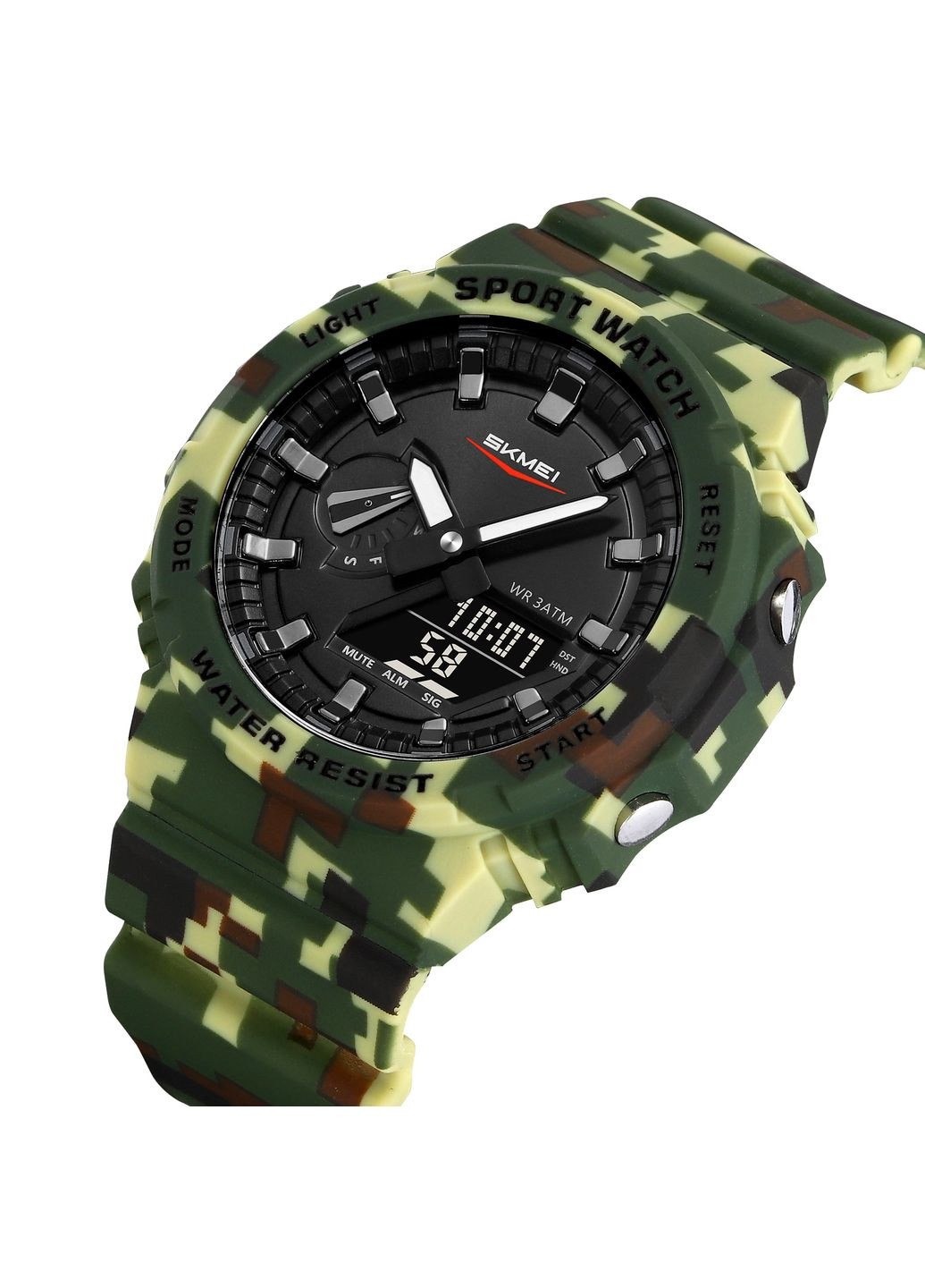 2351CMGN Camo Green кварцевый спортивный Skmei (326599515)
