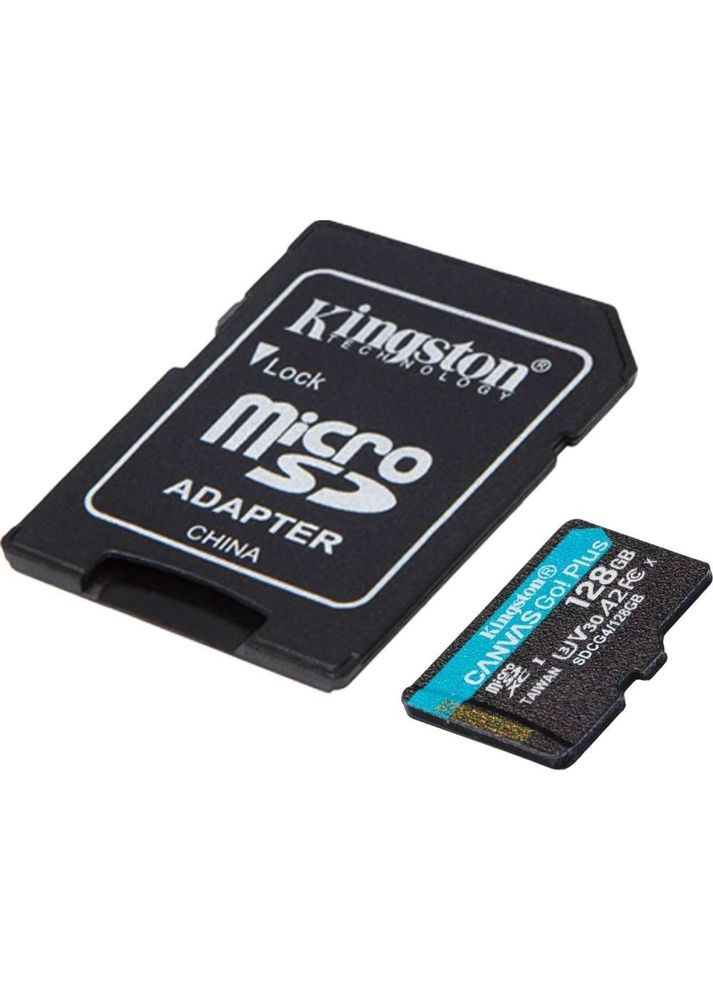 Карта пам'яті microSD 128GB C10 UHS-I U3 A2 V30 + SD (SDCG4/128GB) Kingston (329142657)