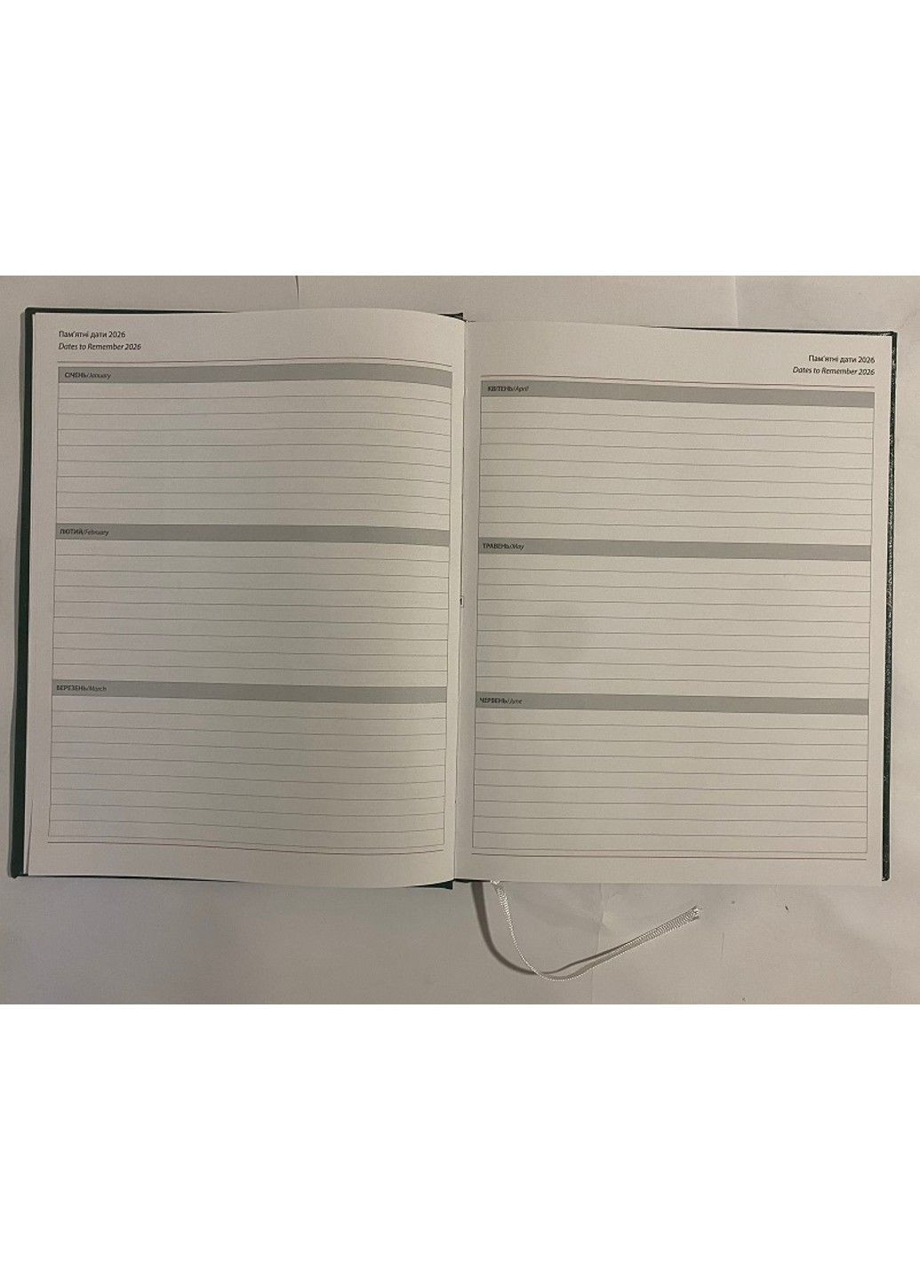 Еженедельник датированный 2026 В5 205х260мм 64 листов Infolk Miradur 3В-82 зеоеный линия Бріск (366089650)